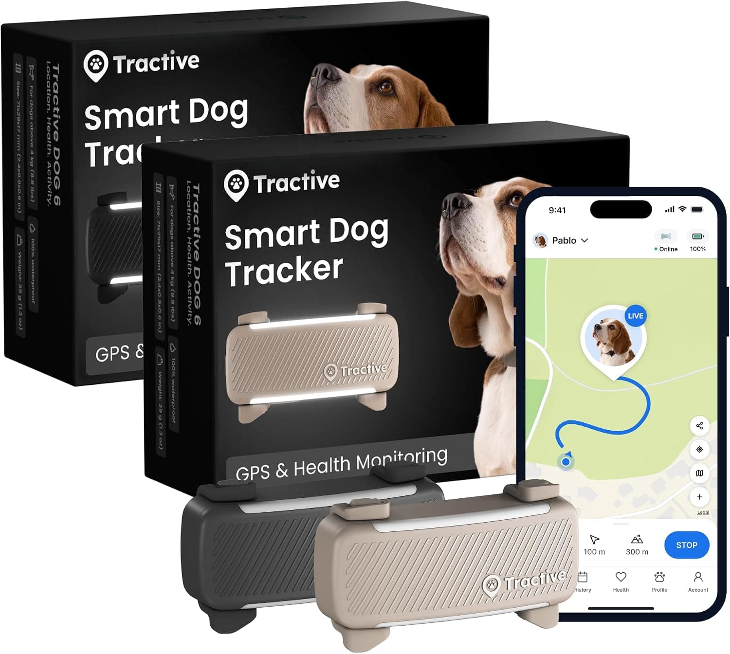 Tractive Smart Dog GPS Tracker (Bundle of 2)